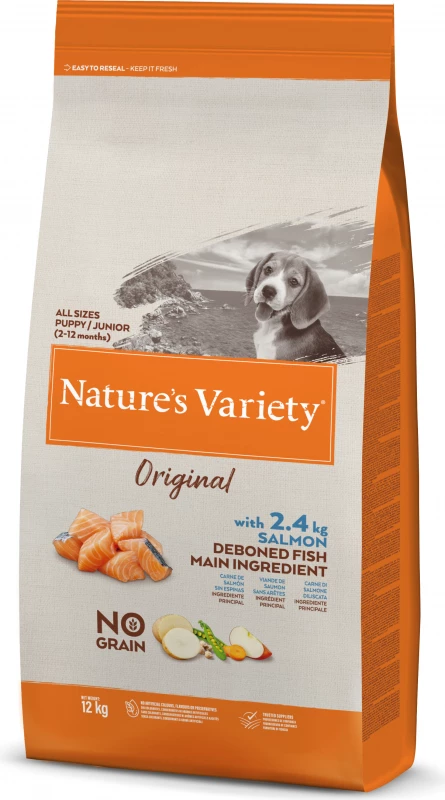 NATURE'S VARIETY Original Dog Junior, Met Zalm 1 NATURE'S VARIETY Original Dog Junior, Met Zalm