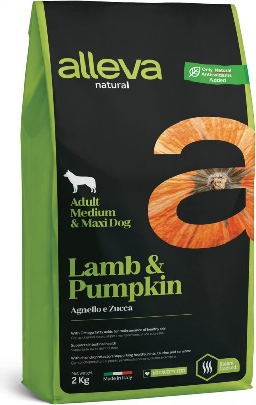 ALLEVA Natural Adult Medium & Maxi Dog - Lamb & Pumpkin 1 ALLEVA Natural Adult Medium & Maxi Dog - Lamb & Pumpkin
