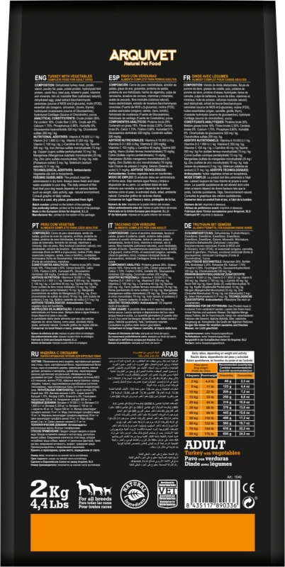 ARQUIVET Adult Grain Free - Met Kalkoen & Groente 2 ARQUIVET Adult Grain Free - Met Kalkoen & Groente - Afbeelding 2