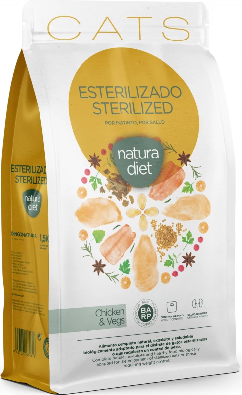 NATURA DIET CATS Sterilized, Met Kip 2 NATURA DIET CATS Sterilized, Met Kip - Afbeelding 2