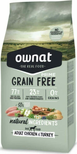 OWNAT PRIME Grain Free Adult Met Kip En Kalkoen
