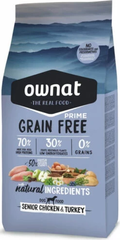 OWNAT PRIME Grain Free Senior - Met Kip & Kalkoen