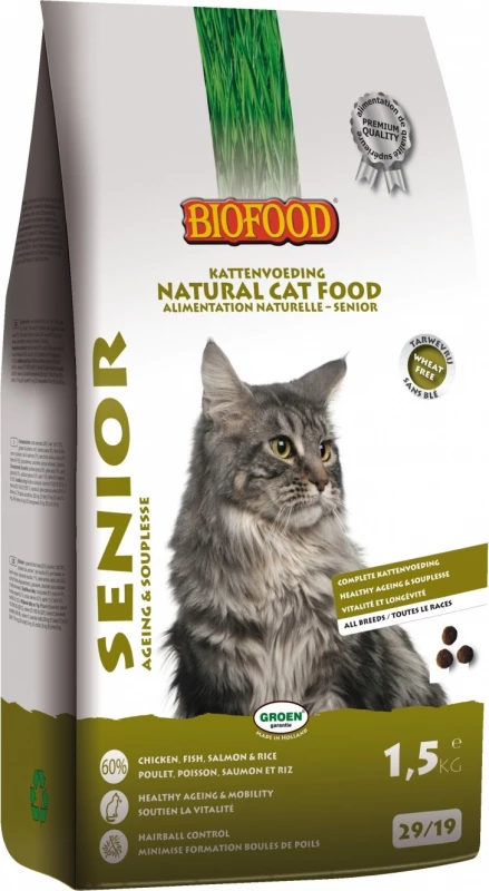 BIOFOOD Senior Cat 100% Natuurlijk Kattenvoer 1 BIOFOOD Senior Cat 100% Natuurlijk Kattenvoer
