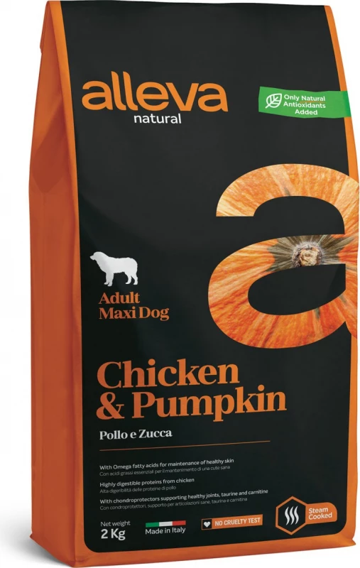 ALLEVA Natural Kip & Pompoen Adult Maxi Dog 2 ALLEVA Natural Kip & Pompoen Adult Maxi Dog - Afbeelding 2