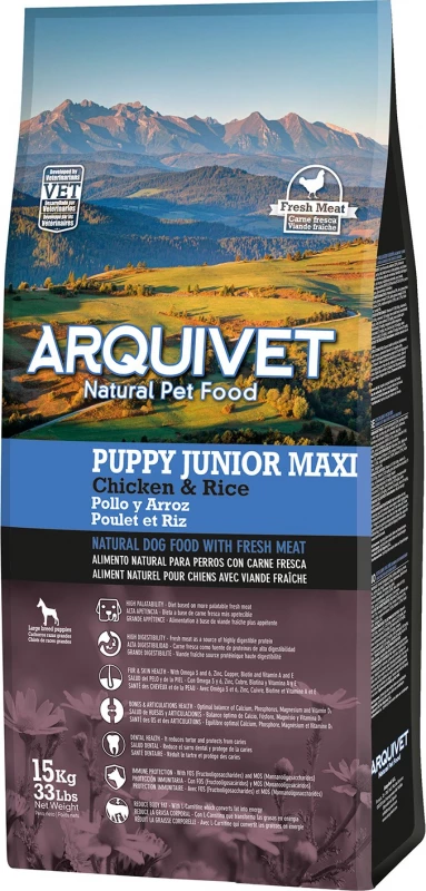 ARQUIVET Puppy & Junior MAXI - Met Kip & Rijst 1 ARQUIVET Puppy & Junior MAXI - Met Kip & Rijst