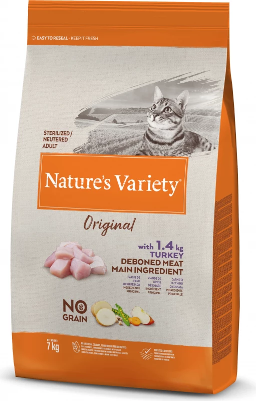 NATURE'S VARIETY Original Cat Adult Sterilised, Met Kalkoen 1 NATURE'S VARIETY Original Cat Adult Sterilised, Met Kalkoen