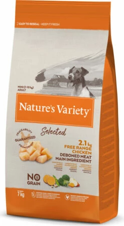 NATURE'S VARIETY Selected Dog Adult Mini, Met Scharrelkip