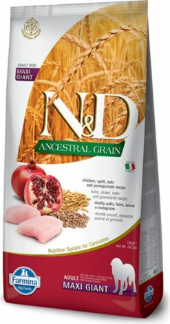 FARMINA N&D Ancestral Grain Maxi Giant Adult Dog, Met Kip & Granaatappel
