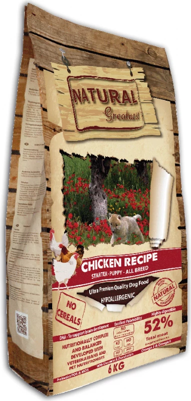 NATURAL GREATNESS Puppy Grain Free Met Kip, Voor Puppy's 2 NATURAL GREATNESS Puppy Grain Free Met Kip, Voor Puppy's - Afbeelding 2