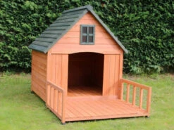 Groot Hondenhok Met Terras ZOLIA CASTLE - 110cm