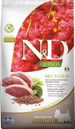 FARMINA N&D Quinoa Neutered Adult Dog Mini, Eend