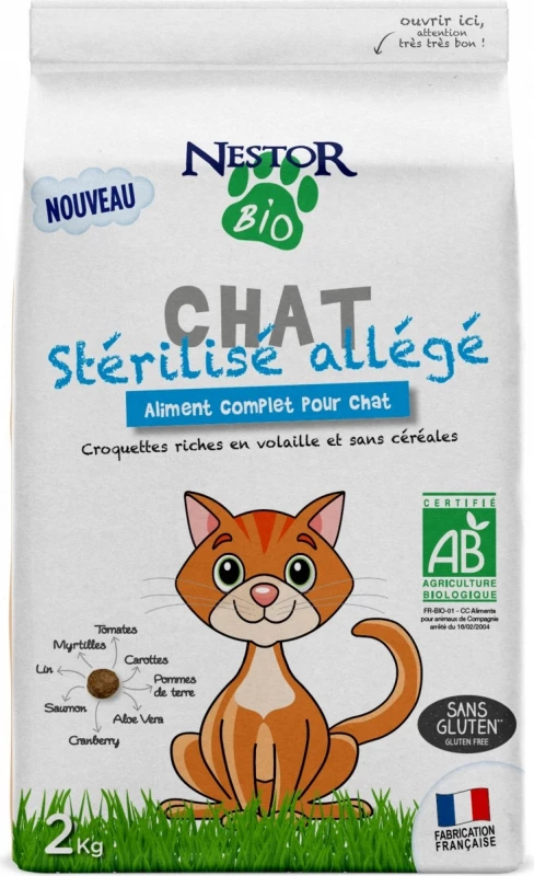 NESTOR BIO Graanvrij, Voor Gesteriliseerde Katten 1 NESTOR BIO Graanvrij, Voor Gesteriliseerde Katten