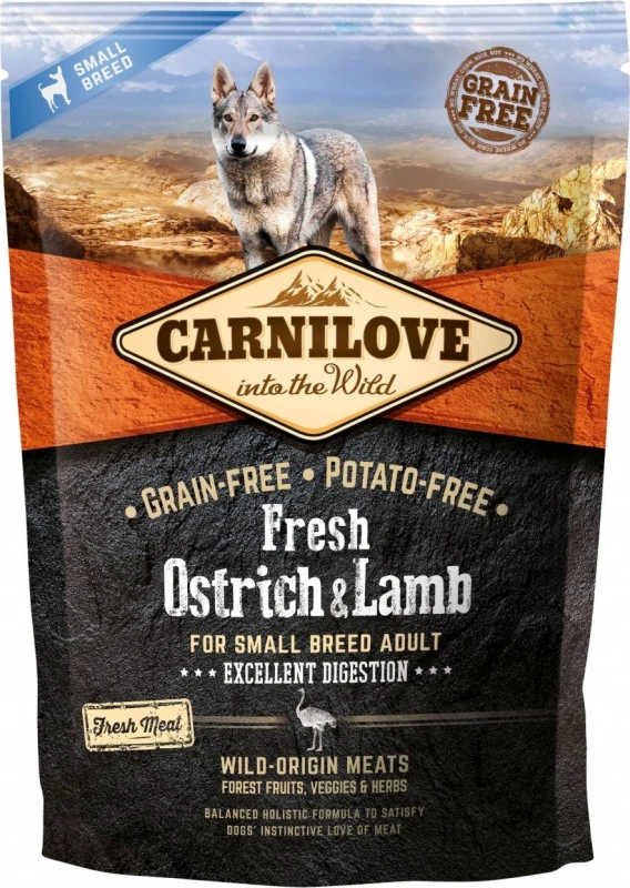 CARNILOVE FRESH Ostrich & Lamb Adult Small 2 CARNILOVE FRESH Ostrich & Lamb Adult Small - Afbeelding 2