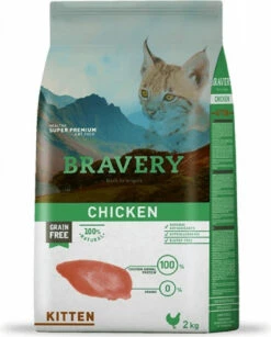 BRAVERY Kitten Grain Free, Met Kip