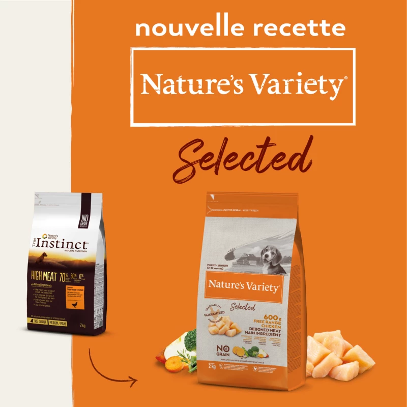 NATURE'S VARIETY Selected Medium Maxi Adult, Met Scharrelkip 2 NATURE'S VARIETY Selected Medium Maxi Adult, Met Scharrelkip - Afbeelding 2