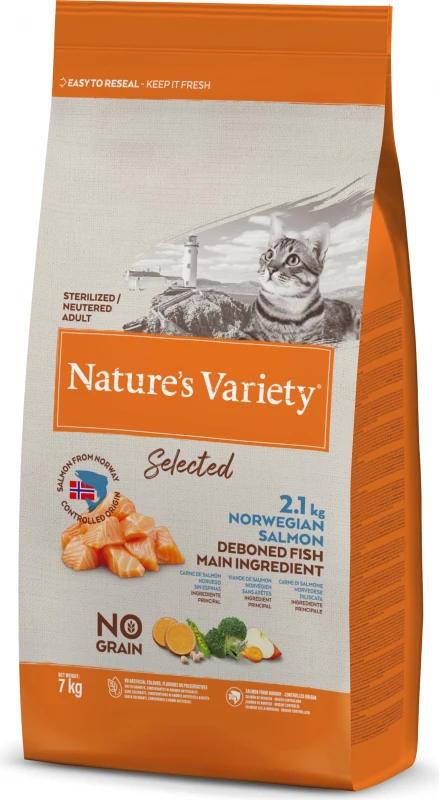 NATURE'S VARIETY Selected Cat Adult Sterilised, Met Zalm 1 NATURE'S VARIETY Selected Cat Adult Sterilised, Met Zalm