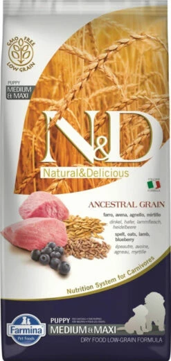 FARMINA N&D Ancestral Grain Puppy Lam & Bosbessen