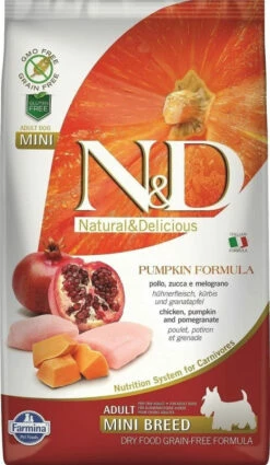 FARMINA N&D Adult Mini Dog Grain Free Pompoen, Kip & Granaatappel